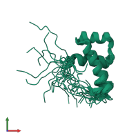 PDB entry 2mw8 coloured by chain, ensemble of 20 models, front view.