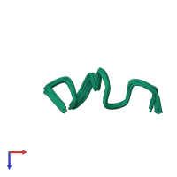 PDB entry 2mwl coloured by chain, ensemble of 20 models, top view.