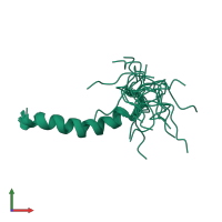 PDB entry 2mwt coloured by chain, ensemble of 20 models, front view.