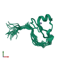 PDB entry 2mwx coloured by chain, ensemble of 20 models, front view.