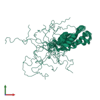 PDB entry 2mxc coloured by chain, ensemble of 20 models, front view.