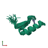 PDB entry 2mxp coloured by chain, ensemble of 20 models, front view.