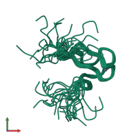 PDB entry 2mxv coloured by chain, ensemble of 20 models, front view.