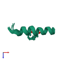 PDB entry 2myl coloured by chain, ensemble of 20 models, top view.
