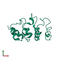 PDB entry 2myo coloured by chain, front view.