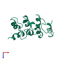 PDB entry 2myo coloured by chain, top view.