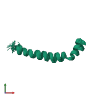 PDB entry 2myq coloured by chain, ensemble of 20 models, front view.