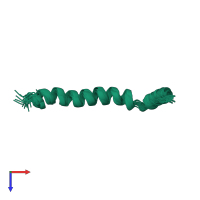 PDB entry 2myq coloured by chain, ensemble of 20 models, top view.