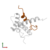 Cellular tumor antigen p53 in PDB entry 2mzd, assembly 1, front view.