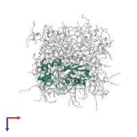 Matrilysin in PDB entry 2mzh, assembly 1, top view.