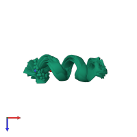 PDB entry 2n0n coloured by chain, ensemble of 20 models, top view.