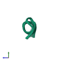 PDB entry 2n0v coloured by chain, ensemble of 20 models, side view.