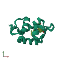 PDB entry 2n0w coloured by chain, ensemble of 20 models, front view.