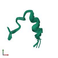 PDB entry 2n16 coloured by chain, ensemble of 10 models, front view.