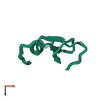 PDB entry 2n17 coloured by chain, ensemble of 10 models, top view.