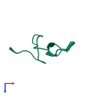 PDB entry 2n1n coloured by chain, ensemble of 20 models, top view.