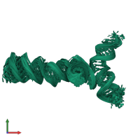 PDB entry 2n1q coloured by chain, ensemble of 20 models, front view.