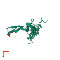 PDB entry 2n24 coloured by chain, ensemble of 20 models, top view.