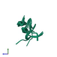 PDB entry 2n31 coloured by chain, ensemble of 20 models, side view.