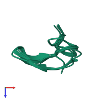PDB entry 2n31 coloured by chain, ensemble of 20 models, top view.