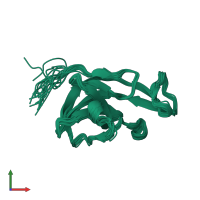 PDB entry 2n32 coloured by chain, ensemble of 20 models, front view.