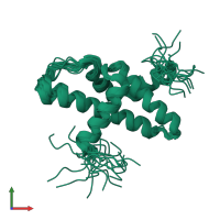 PDB entry 2n39 coloured by chain, ensemble of 20 models, front view.