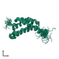 PDB entry 2n3e coloured by chain, ensemble of 20 models, front view.