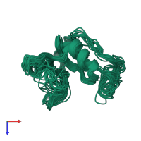 PDB entry 2n40 coloured by chain, ensemble of 20 models, top view.