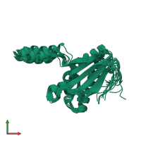 PDB entry 2n48 coloured by chain, ensemble of 20 models, front view.