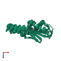 PDB entry 2n48 coloured by chain, ensemble of 20 models, top view.