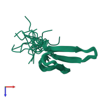 PDB entry 2n4w coloured by chain, ensemble of 20 models, top view.