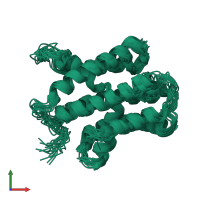 PDB entry 2n4x coloured by chain, ensemble of 15 models, front view.