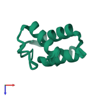 PDB entry 2n57 coloured by chain, ensemble of 10 models, top view.
