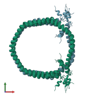 PDB entry 2n5e coloured by chain, ensemble of 10 models, front view.