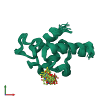 PDB entry 2n5h coloured by chain, ensemble of 20 models, front view.