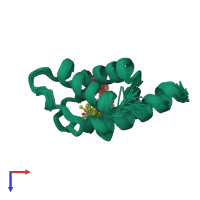 PDB entry 2n5h coloured by chain, ensemble of 20 models, top view.