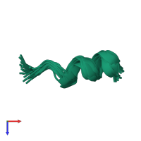 PDB entry 2n5r coloured by chain, ensemble of 21 models, top view.