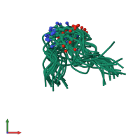 PDB entry 2n5y coloured by chain, ensemble of 20 models, front view.