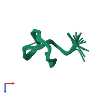 PDB entry 2n6u coloured by chain, ensemble of 20 models, top view.