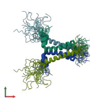 PDB entry 2n70 coloured by chain, ensemble of 20 models, front view.