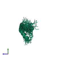 PDB entry 2n72 coloured by chain, ensemble of 30 models, side view.