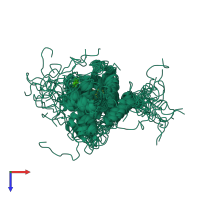 PDB entry 2n7l coloured by chain, ensemble of 20 models, top view.