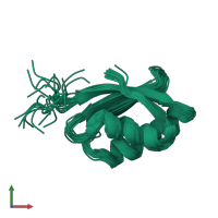 PDB entry 2n7y coloured by chain, ensemble of 20 models, front view.