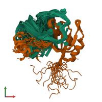 PDB entry 2n82 coloured by chain, ensemble of 20 models, front view.