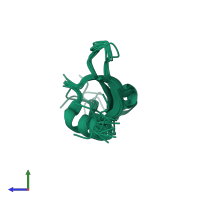 PDB entry 2n88 coloured by chain, ensemble of 9 models, side view.