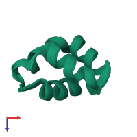 PDB entry 2n8o coloured by chain, ensemble of 20 models, top view.