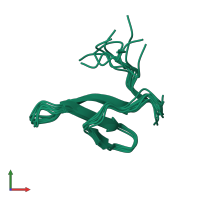 PDB entry 2n8s coloured by chain, ensemble of 10 models, front view.