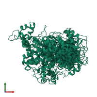 PDB entry 2n8z coloured by chain, ensemble of 20 models, front view.