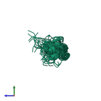 PDB entry 2n92 coloured by chain, ensemble of 20 models, side view.