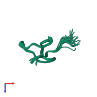 PDB entry 2n9t coloured by chain, ensemble of 20 models, top view.